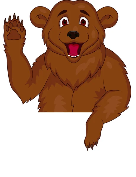 Медвежья карикатура с бланком — стоковый вектор