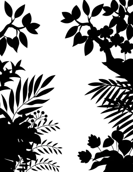 Silhouette jungle — Image vectorielle