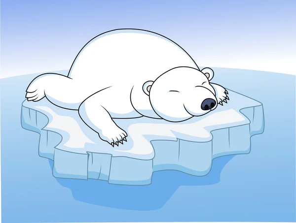 Isbjörn som vilar på en is — Stock vektor
