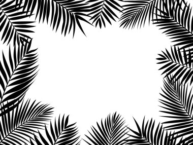 Palm leaf silhouette clipart