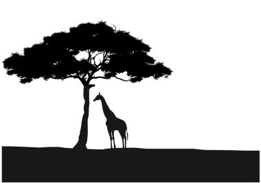 African background with giraffe clipart