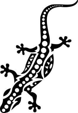 Vector illustration of gecko tribal tattoo clipart