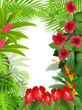 Beautiful tropical forest background clipart