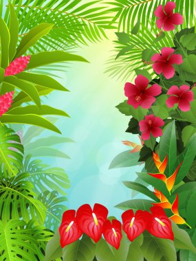 Beautiful tropical forest background clipart