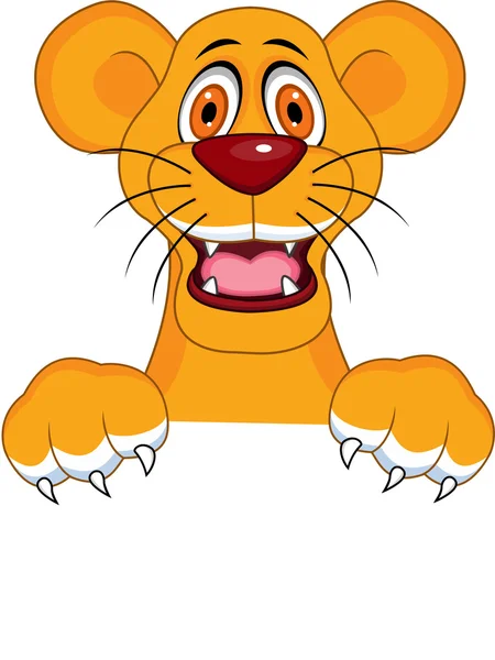 Мультфильм "Тигр" с блатным знаком — стоковый вектор