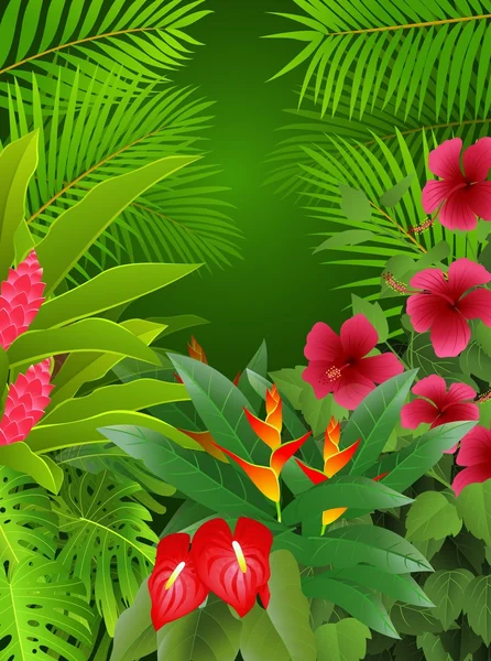 Bella foresta tropicale sfondo — Vettoriale Stock