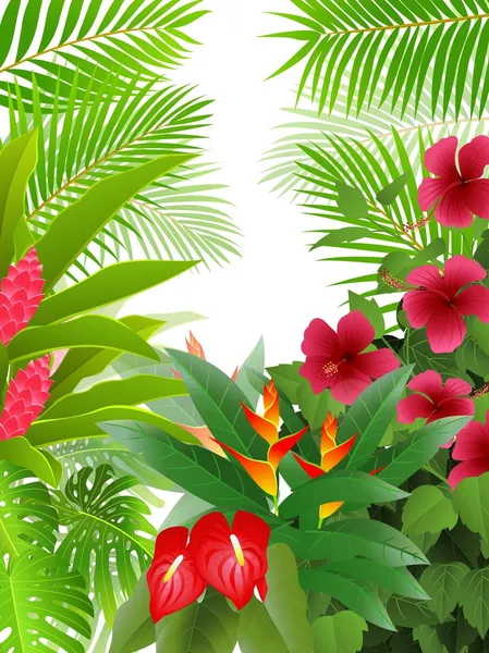Güzel tropik orman arka plan — Stok Vektör