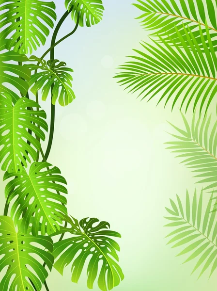 Фон тропического листа — стоковый вектор