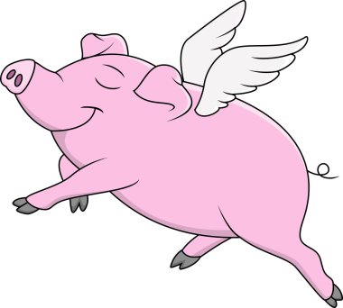 Pig Flying Cartoon clipart