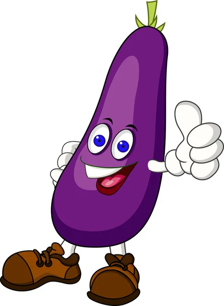 Personnage de dessin animé aubergine — Image vectorielle