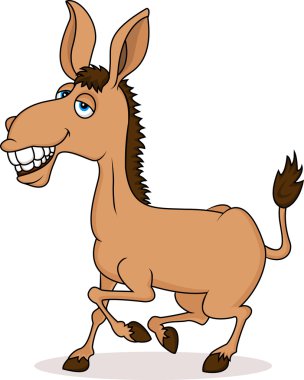 Smiling donkey cartoon clipart