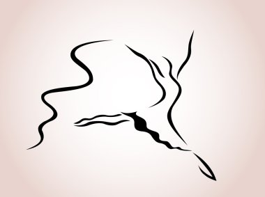 Dancing lady with ribbon clipart