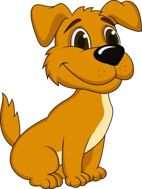 Funny puppy cartoon clipart