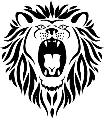 Lion tribal tattoo clipart