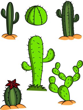 Cactus collection clipart