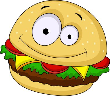 Burger cartoon character clipart