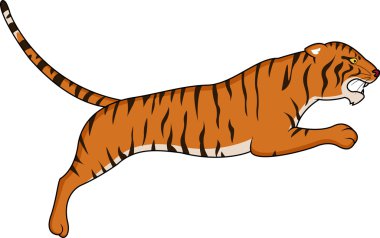 Tiger jumping clipart