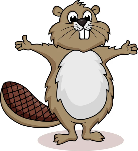 Beaver mostrando dibujos animados — Vector de stock