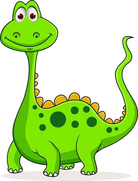 Lindo dinosaurio verde de dibujos animados — Vector de stock