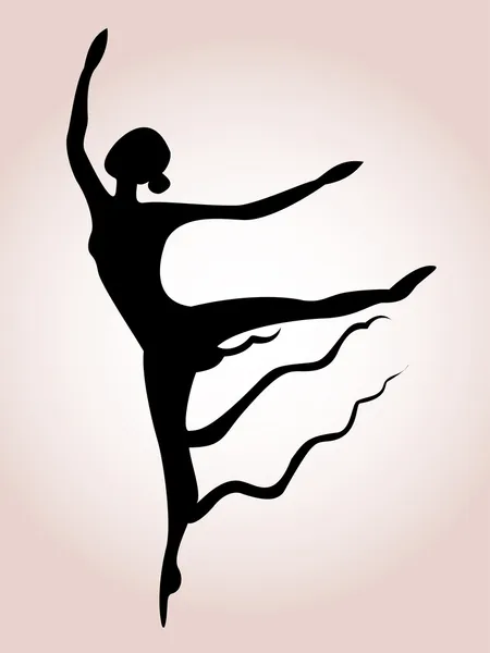 Ballet art silhouette — Stock Vector