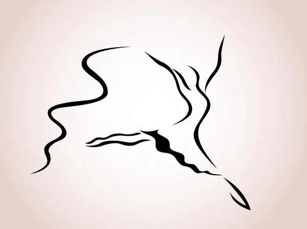 Dame dansante avec ruban — Image vectorielle