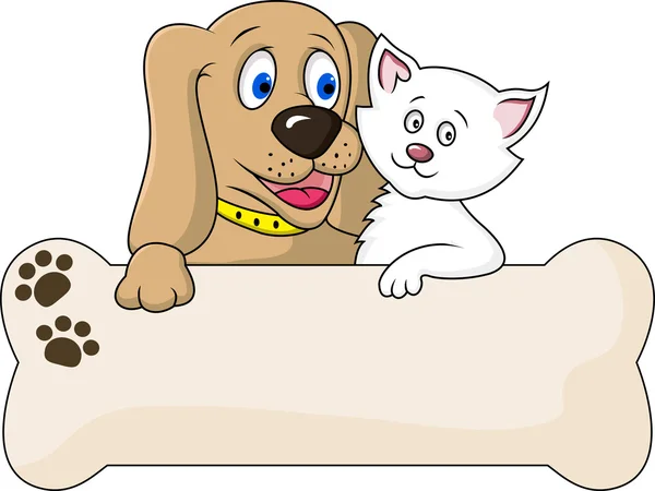 Kot i pies rezygnować pusty znak — Wektor stockowy
