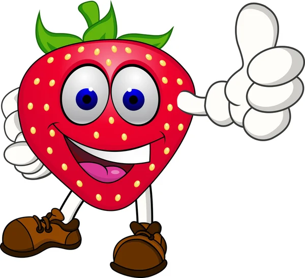 Strawberry cartoon character — Stock Vector