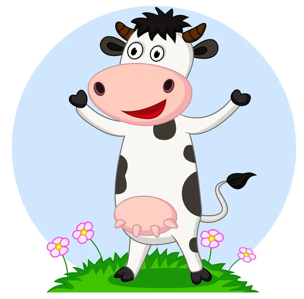 Kráva vtipné kreslené — Stockový vektor