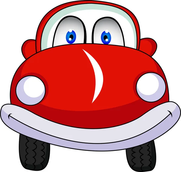 Legrační červené auto kreslený — Stockový vektor