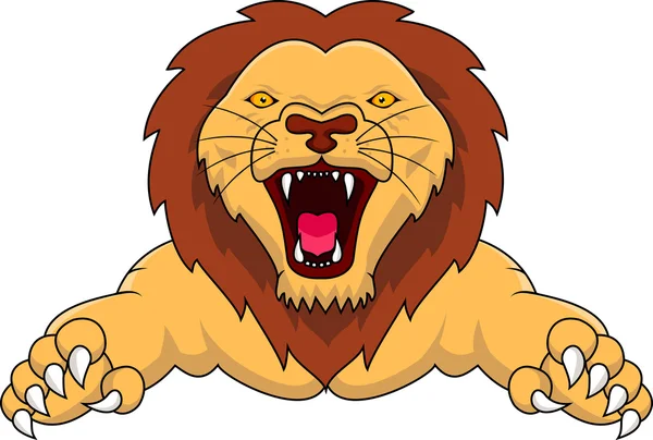 ライオンを攻撃します。 — ストックベクタ