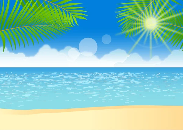 热带海滩背景 — 图库矢量图片