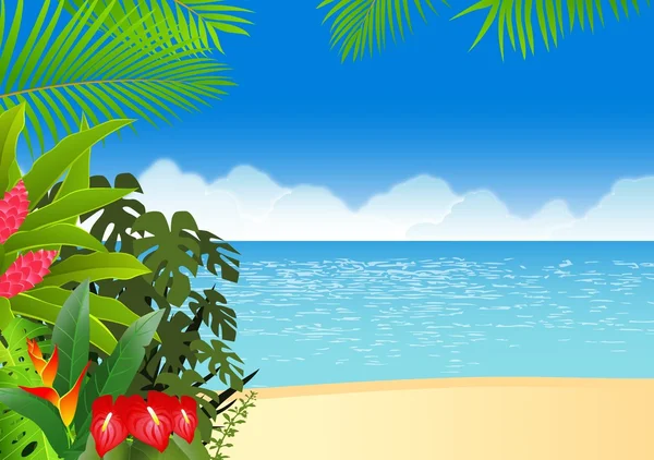 stock vector Tropical beach background