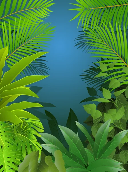 熱帯の葉の背景 — ストックベクタ