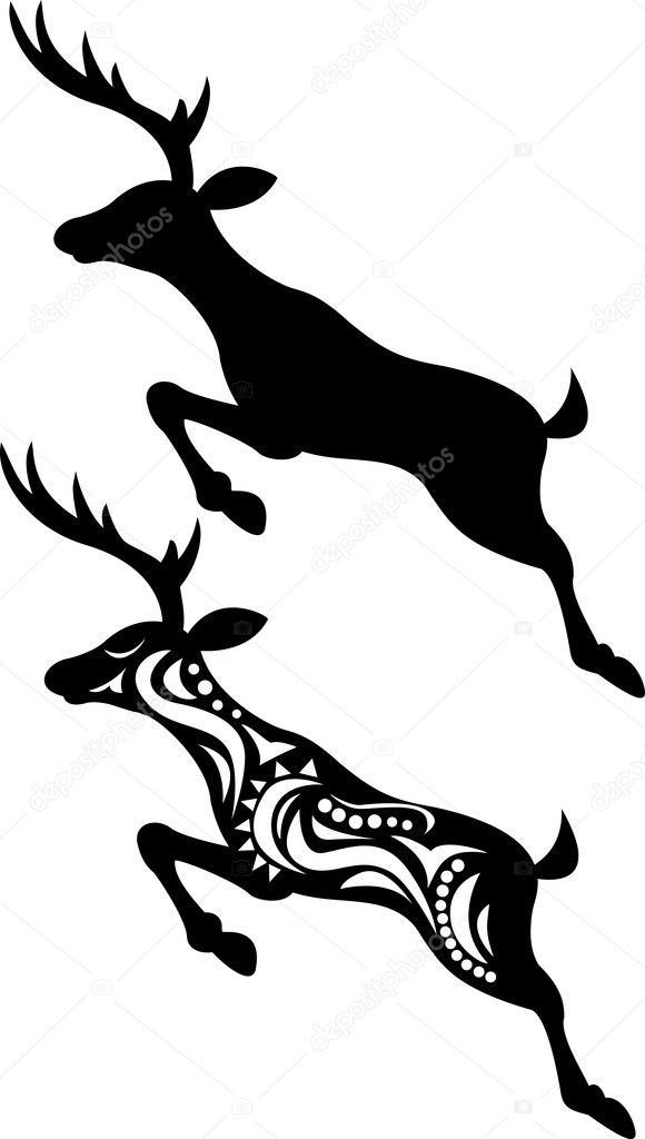 Deer Jumping Silhouette