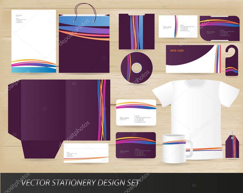 Vector stationery design set