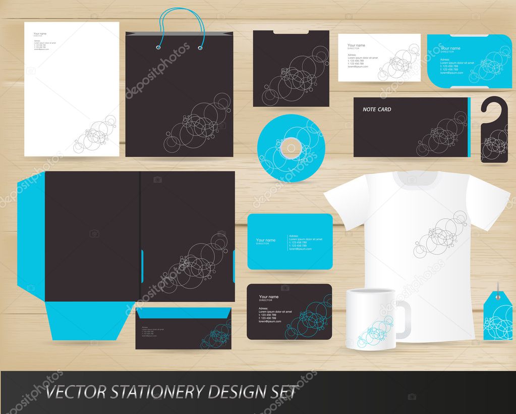 Vector stationery design set