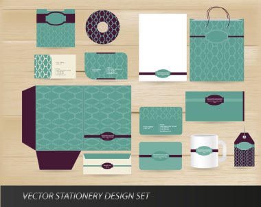 Elegant vintage stationery set clipart