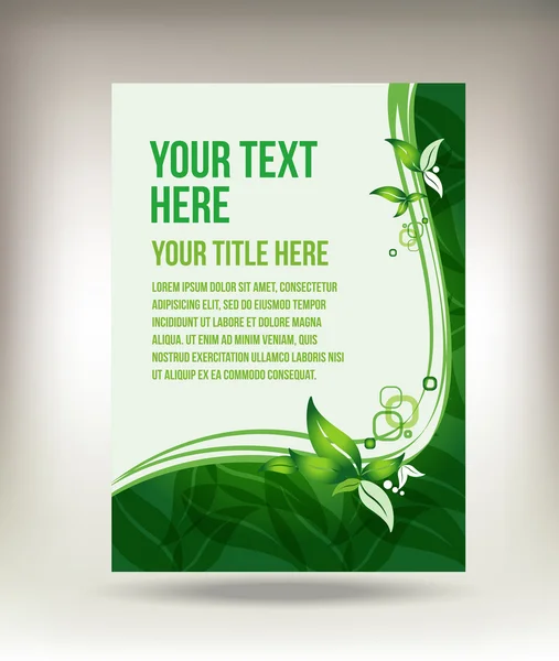 Eco grünes Blatt Flyer-Design — Stockvektor