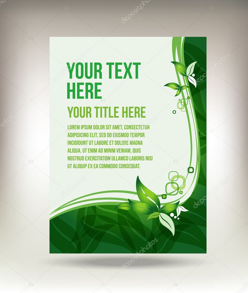 Eco green leaf flyer design