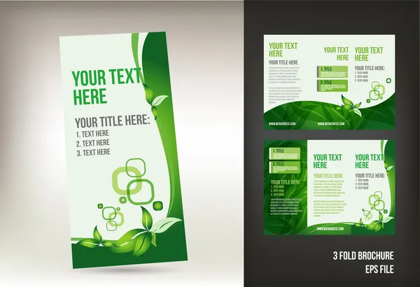 Eco green brochure design — Stock Vector