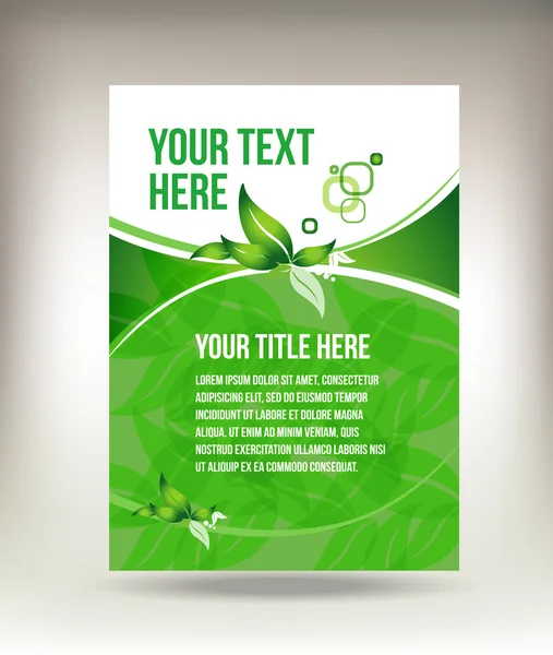 Diseño de folleto verde ecológico — Archivo Imágenes Vectoriales