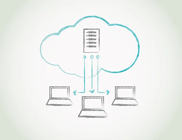 Concepto de computación en nube — Vector de stock