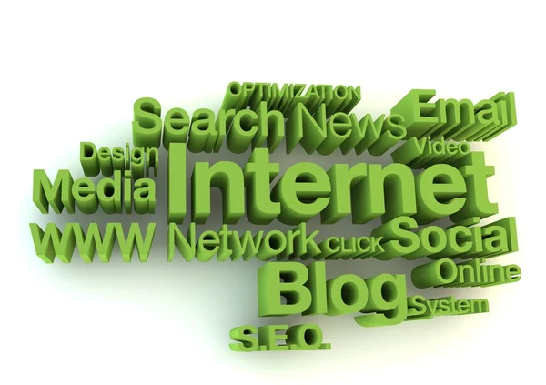 stock image Internet green words concept