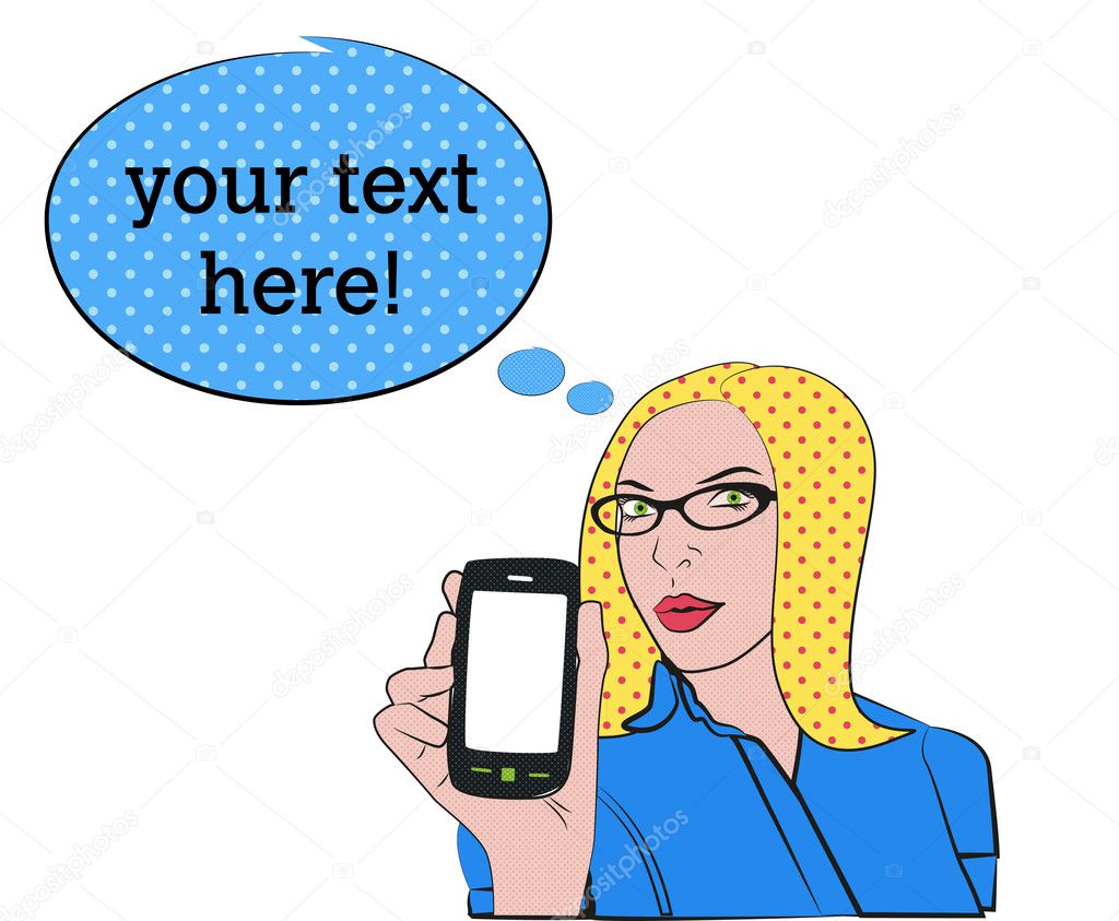 Blond woman with cell phone