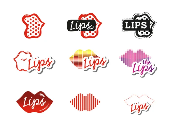Conjunto de ícones de lábios — Vetor de Stock
