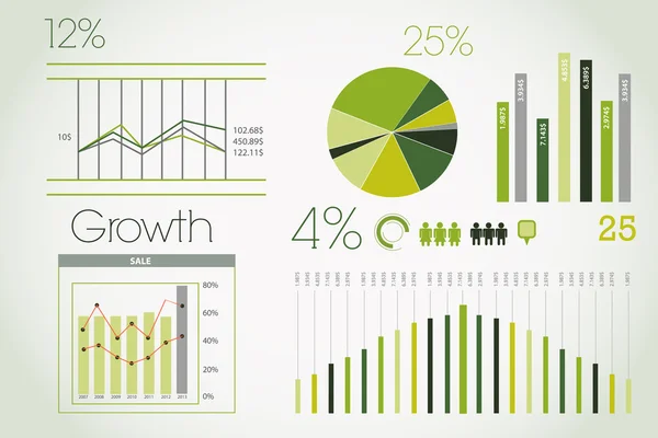 Grüne Infografik — Stockvektor
