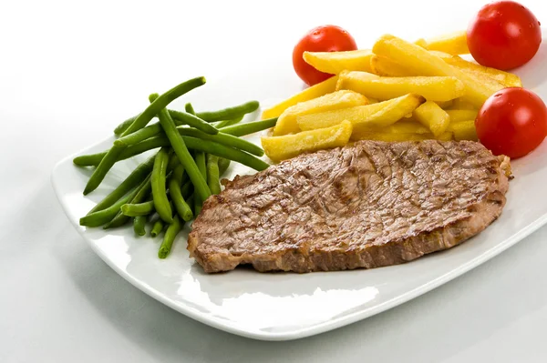 stock image Steak with fries