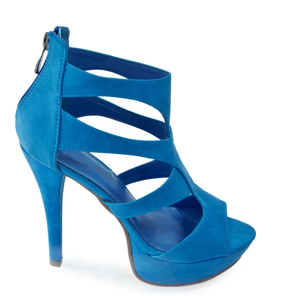 Голубая женская обувь — стоковое фото