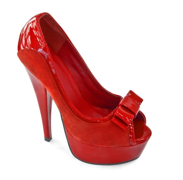 Czerwony lato buty kobieta — Zdjęcie stockowe