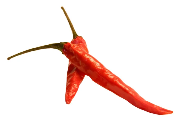 Δύο κόκκινες καυτερές πιπεριές — Φωτογραφία Αρχείου